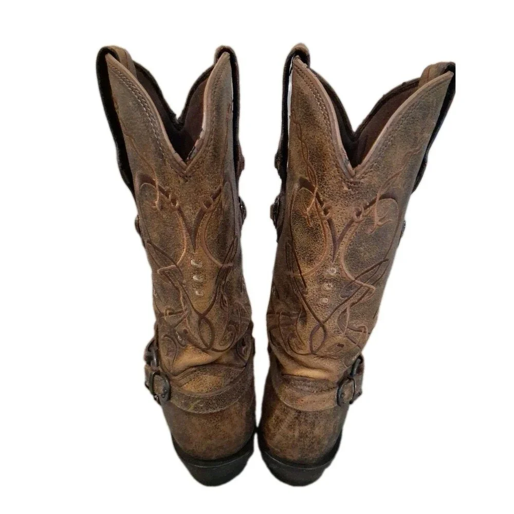 Crush by Durango Women's 7MBrown Heartbreaker BROWN LEATHER POINTED TOE Boot
